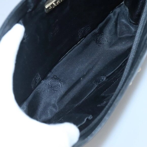 LOEWE Anagram Clutch Bag Leather Black Gold Auth - Picture 12 of 16